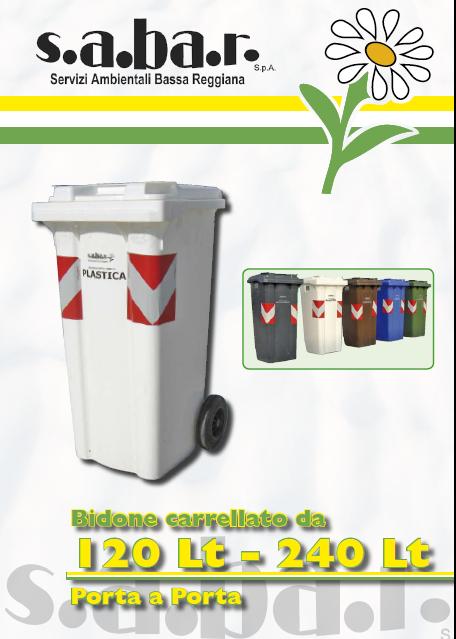 Bidone Carrellato Plastica 120 / 240 Lt