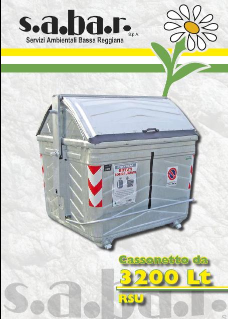 Cassonetto RSU, secco indifferenziato 3200 Lt