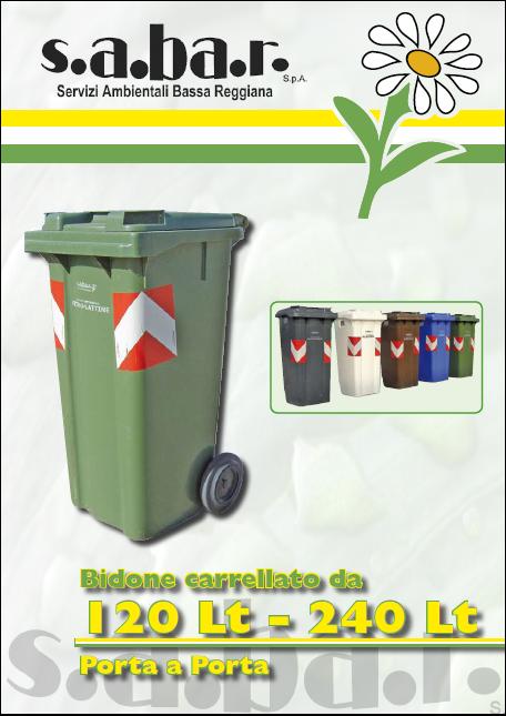 Bidone Carrellato Vetro e Lattine 120 / 240 Lt